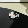 Diemeng Sakura Gradient Butterfly‑Flower Open Ring Sweet Mori Gentle Cold‑Wind Niche Adjustable Index‑Finger Trend Jewelry