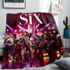 1PC SIX Print Flannel Blanket, High quality All Seasons, Home Decor, Warmth and Comfort, Perfect for Christmas Gifts