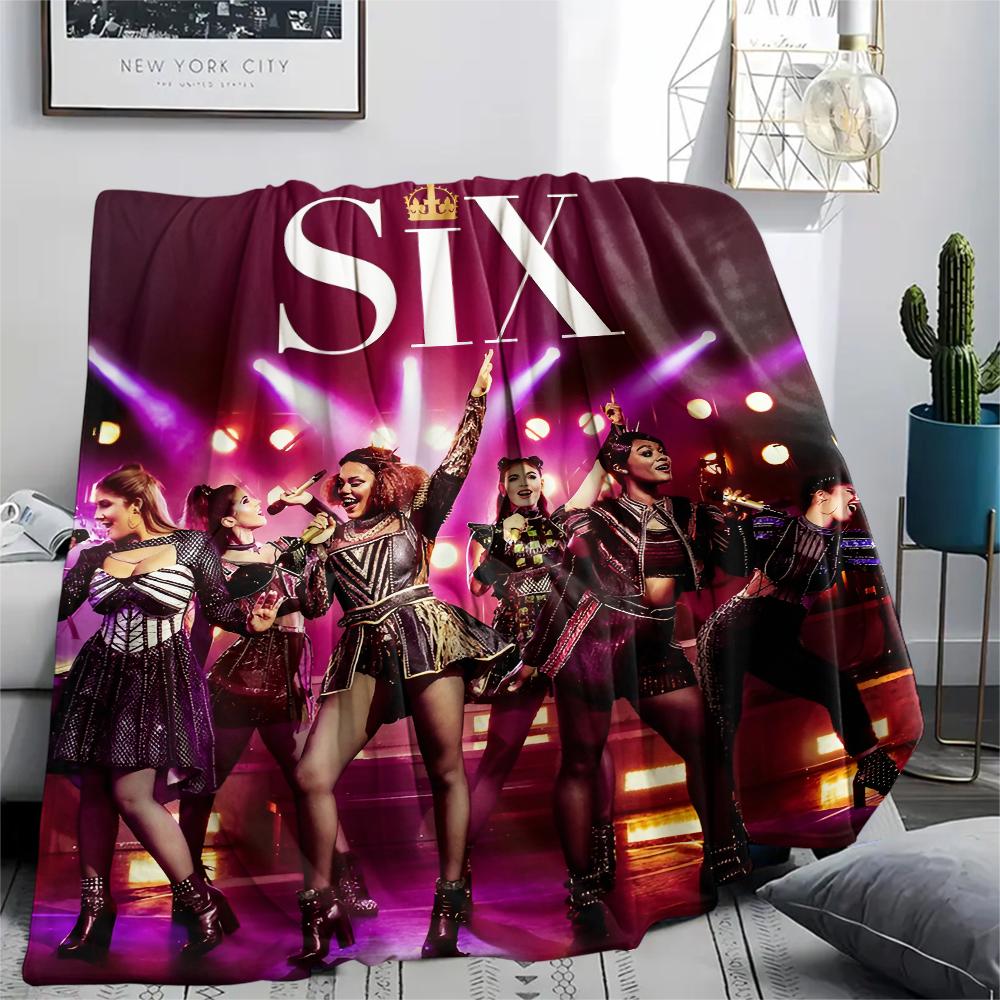 1PC SIX Print Flannel Blanket, High quality All Seasons, Home Decor, Warmth and Comfort, Perfect for Christmas Gifts