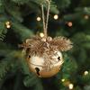 Holiday Tree Hanging Ornament Bell Pine Cone Red Berry Pendant For Festive Seasonal Interior Decoration