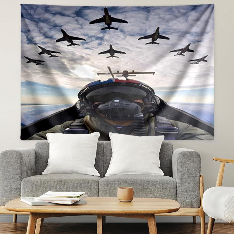 Top Gun Print Tapestry, Lightweight Wall Hanging, for Bedroom, Dorm, Living Room, Home Art Decor, Birthday Christmas Gift for Friends