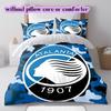Biancheria da letto con motivo calcistico Atalanta BC, Set piumone Copripiumone Federa Regalo di Compleanno per la Casa (1*copripiumino+2*federe,senza imbottitura)