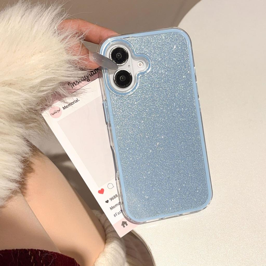 Jelly Two-in-One IMD Glitter Case for iPhone 16 Pro Max Apple 17 Phone Case 15/14 Korean Style Ins