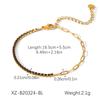 Classic Waterproof 18k Gold PVD Plated Zircon Geometric Trendy Chain Unisex Tennis Stainless Steel Bracelet Jewelry