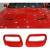 Hood Engine Air Vent Outlet Trim Cover Decoration Red ABS For 2018+Ford Mustang