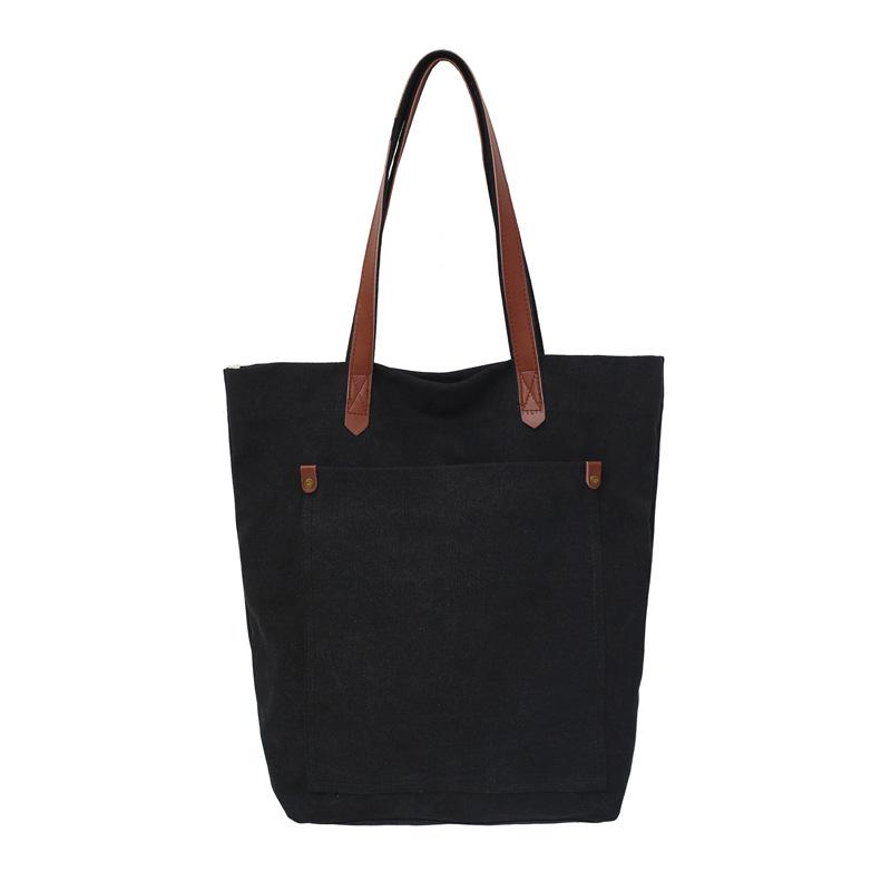 Unisex Retro Washed Canvas Shoulder Bag: Large Capacity, Korean Style, Versatile Harajuku Tote