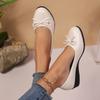 Fashion 2026 Spring Elegant Bowknot Ballet Flats Classic Shoe Round Toe Comfort Slip-On Ladies Fashion Loafers Leather Mules Shoes