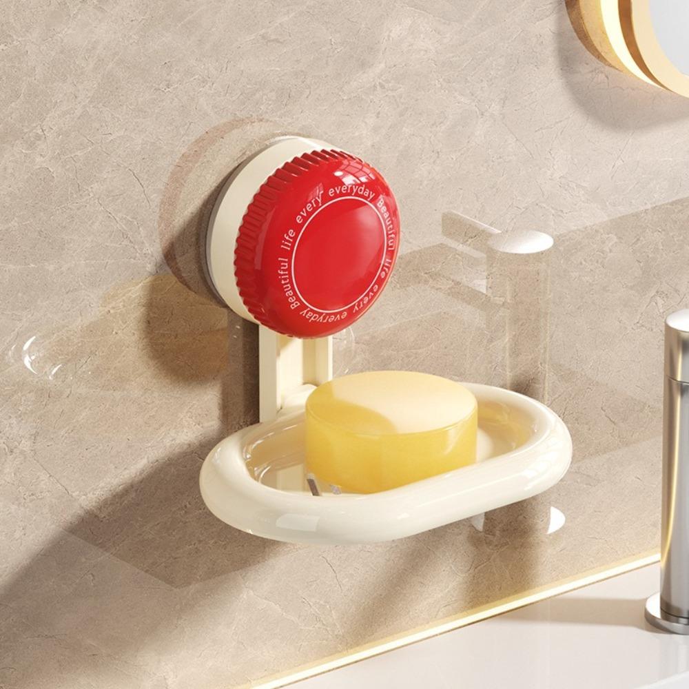 2PCS/SET Wall Mounted Rotating Installation Soap Box Detachable Plastic Soap Holder Punch Free Anti-slip Soap Storage Tray