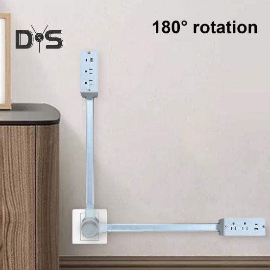 

Electrical Outlet Extender with USB-A/USB-C/AC Outlets Adjustable Rotatable Portable Plug-in Power Socket Expander білий