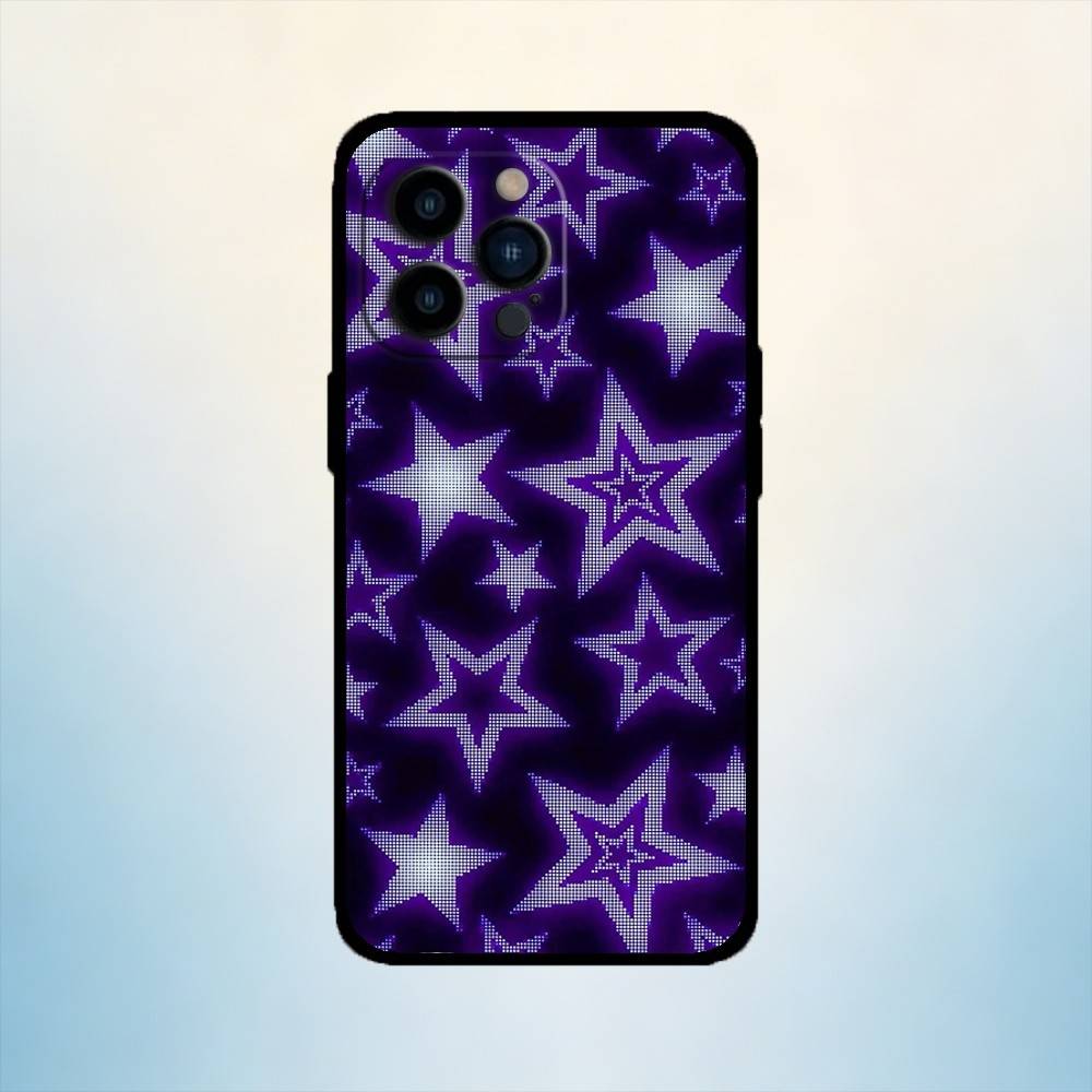 

AAA Creative Star Phone Case For iPhone 17,16,15,14,13,12,11 Plus,Pro Max,XS,Soft Silicone Black Cover iPhone12PROMAX