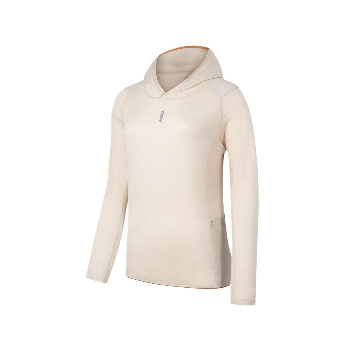 HOKA ONE ONE Solid Color Hooded Long Sleeve Pullover Sweatshirt Women tops 1182259-ORM S