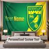Custom Name Text Tapestry Norwich City Personalized Polyester Wall Tapestry For Bedroom And Room