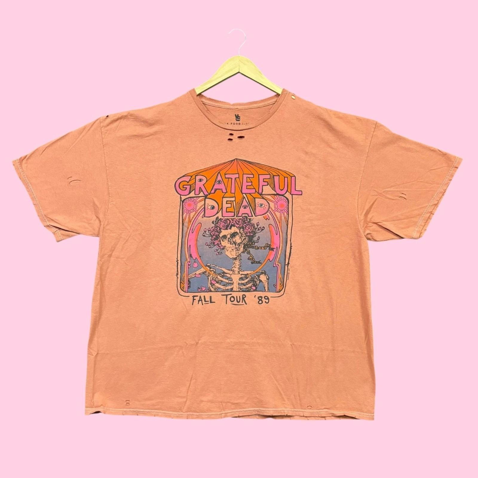 

Grateful Dead Fall Tour 89 Rock Band Distressed Oversized Tee XXL L