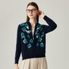 Zhaojun 2025 Women's 100% Cashmere Jacquard Zipper Cardigan