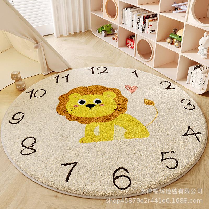 Children'S Room Round Imitation Cashmere Carpet Rocking Chair Crawling Floor Mat Bedside Living Room Sand Dirt-Resistant And Easy To Take Care Of