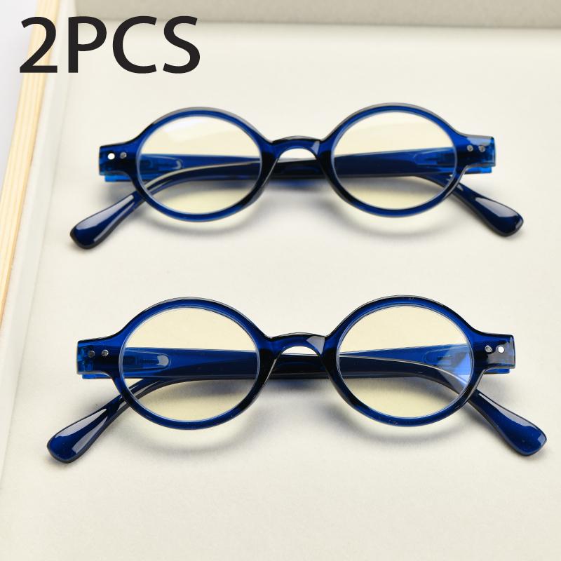 1Pc Oval Reading Glasses With Spring Hinge Anti Blue Light Prescription Eyewear Computer Glasses +0
