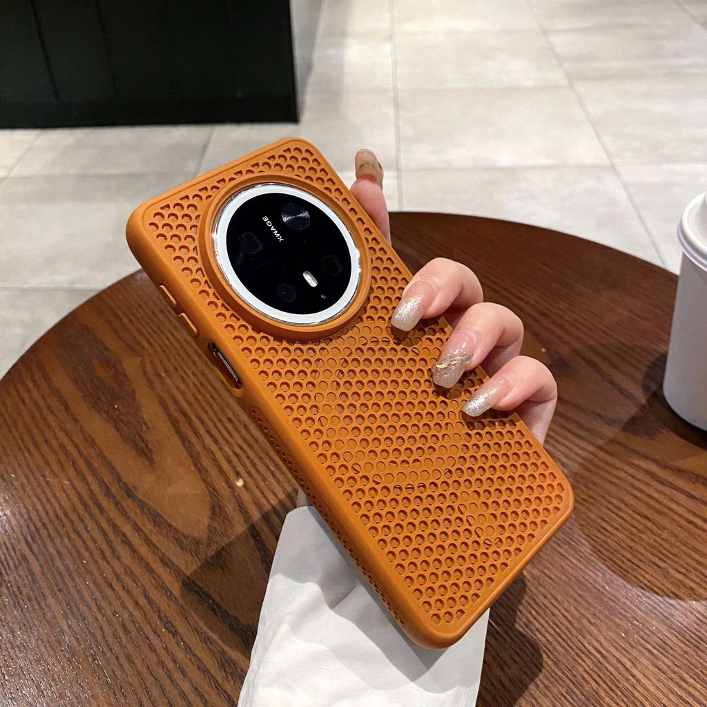 Applicable To Huawei Mate80Pro Honeycomb Heat Dissipation Breathable Mobile Phone Case Pura70 Magnetic Attraction Magic8 Matte Anti-drop
