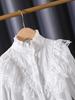 Premium Girls' Lace Stand Collar Long-Sleeved Cotton Top for Spring/Autumn 2025