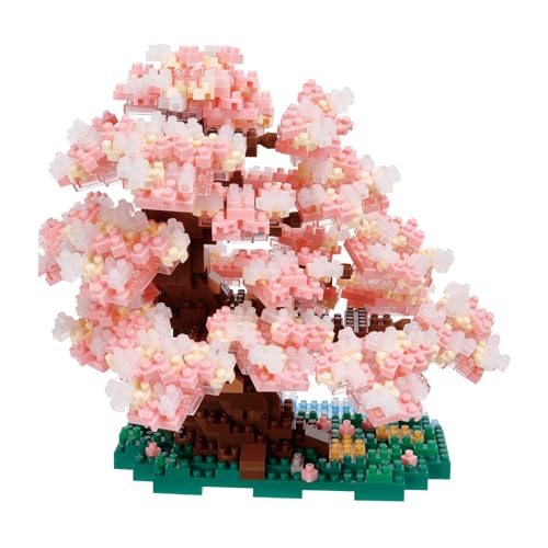Kawada Nanoblock Somei Yoshino Cherry Blossoms, 990 Pieces, 15 x 14.2 x 13.5 cm, Ages 12 and Up, Interior Design, Hobby, NBM-048