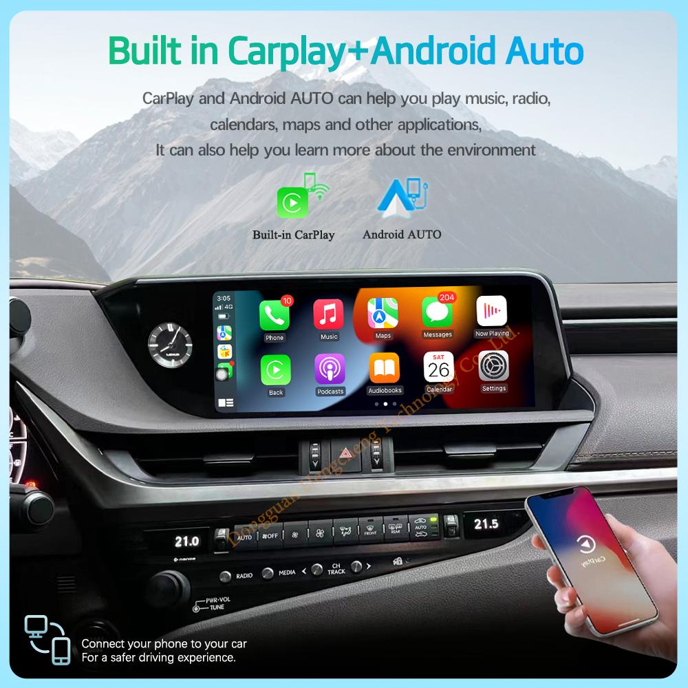12.3" Car Multimedia Player For Lexus ES200/ES250/ES300/ES350 2018-2020 GPS Navigation Android13 8+128G CarPlay 4G 360 Camera
