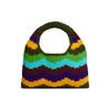Marni Market Letter Patch Wave Design Woven Technology Acrylic Knit Mini Handbag Women handbag Green Multicolor SHMH0050A2FW305STV76