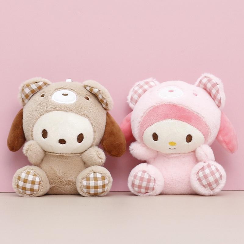Cute Sanrio Melody Cinnamoroll Kuromi Plush Pendant Doll Keychain Gift