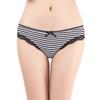 Women's Cotton Sexy Stripe Print Lace Briefs Panties Low-waist Lady Female Intimates Lingerie 6 Pcs/lot