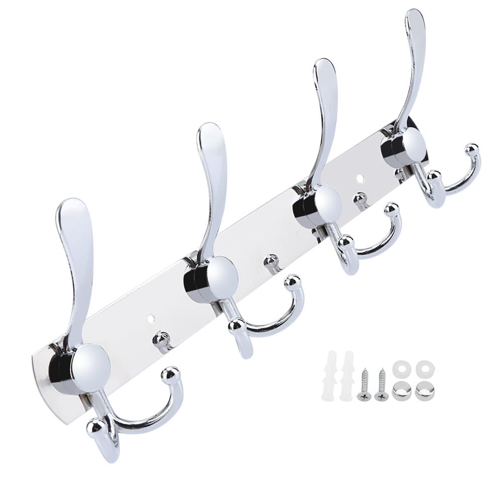 

Багатофункціональна настінна вішалка-гачок з нержавіючої сталі, стійка для рушників та капелюхів для ванної кімнати (5 гачків)