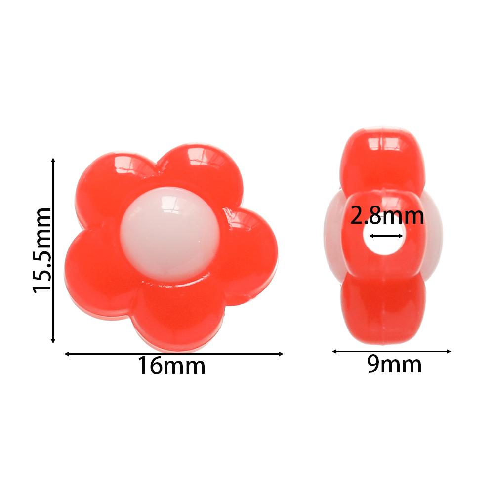 5-10 Stück/Los Gelee-Farbe Blume Acrylperlen Bunte Abstandshalterperlen Für Halskette Bastelarbeiten DIY Herstellungszubehör Großhandel