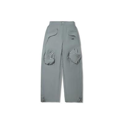 Li Ning Série Esportiva Moderna Calças Casuais Retas Soltas de Cor Sólida Simples Calças Inferiores Femininas AYKV836-2
