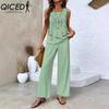 Women's Fashion Casual Sleeveless Pants Suits
