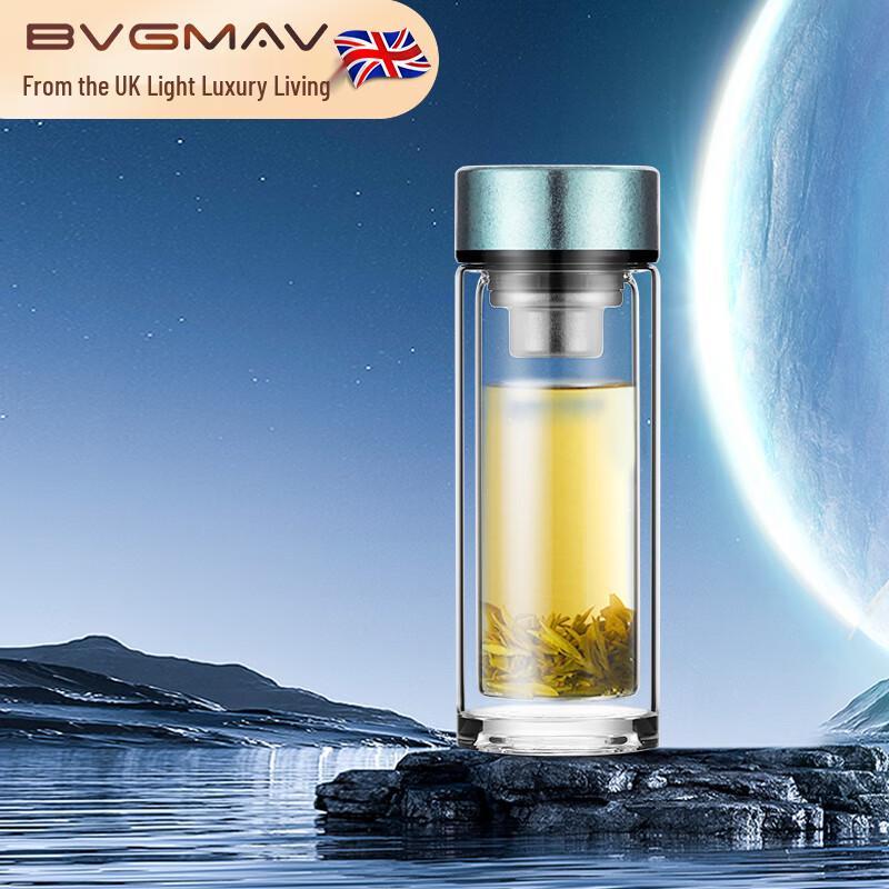 Baoweima Double-Wall Insulated Glass Tea Mug