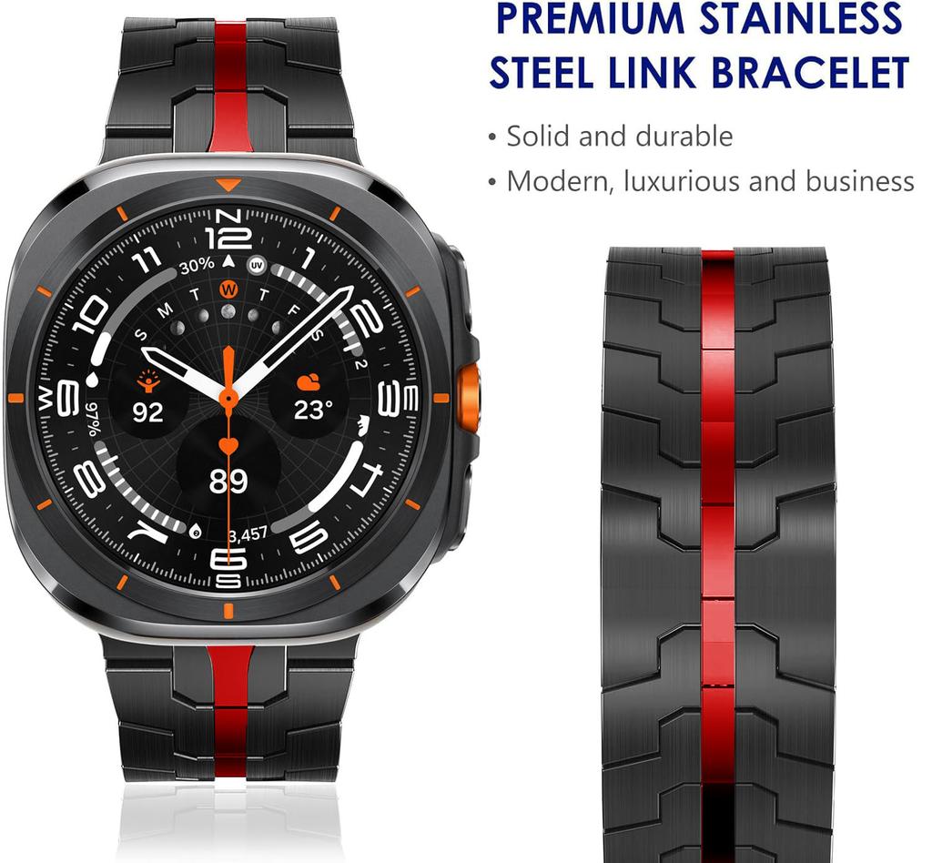 Metal stainless steel Band for Samsung Galaxy Watch 9 Ultra2 47mm Men Bracelet Luxury Metal Strap for Samsung Galaxy watch 9/8/8Classic 40mm 44mm 46mm