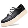 Men's shoes platform casual leather shoes trendy brand versatile leather new spring breathable men's white shoes