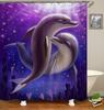 Ocean Shower Curtain Liner,Sea Theme Shower Curtain with 12 Hooks, Washable Dolphin Waterproof Shower Curtain for Bathroom Decor
