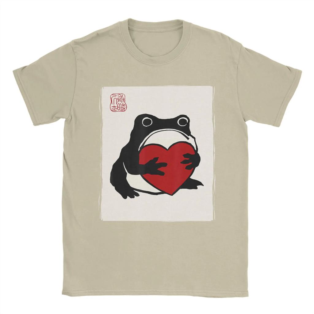 Harajuku T Shirt Summer Grumpy Frog Japanese Valentine's Day Fashion T Shirts 100% Cotton Tee Shirt for Man Short Sleeve Clothes