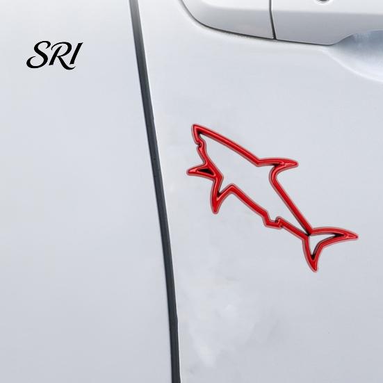 Electric Vehicle Decal Zinc Alloy Shark Car Sticker 3D Hollow Out Animal Non-fading for Side Creative Badge Motorcycle Vehicles Easy Stick