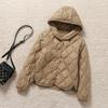 Damen Leichte Daunenjacke Mode Warm Winddicht Slim Weiße Entendaunen Kapuze Reife Damenjacke