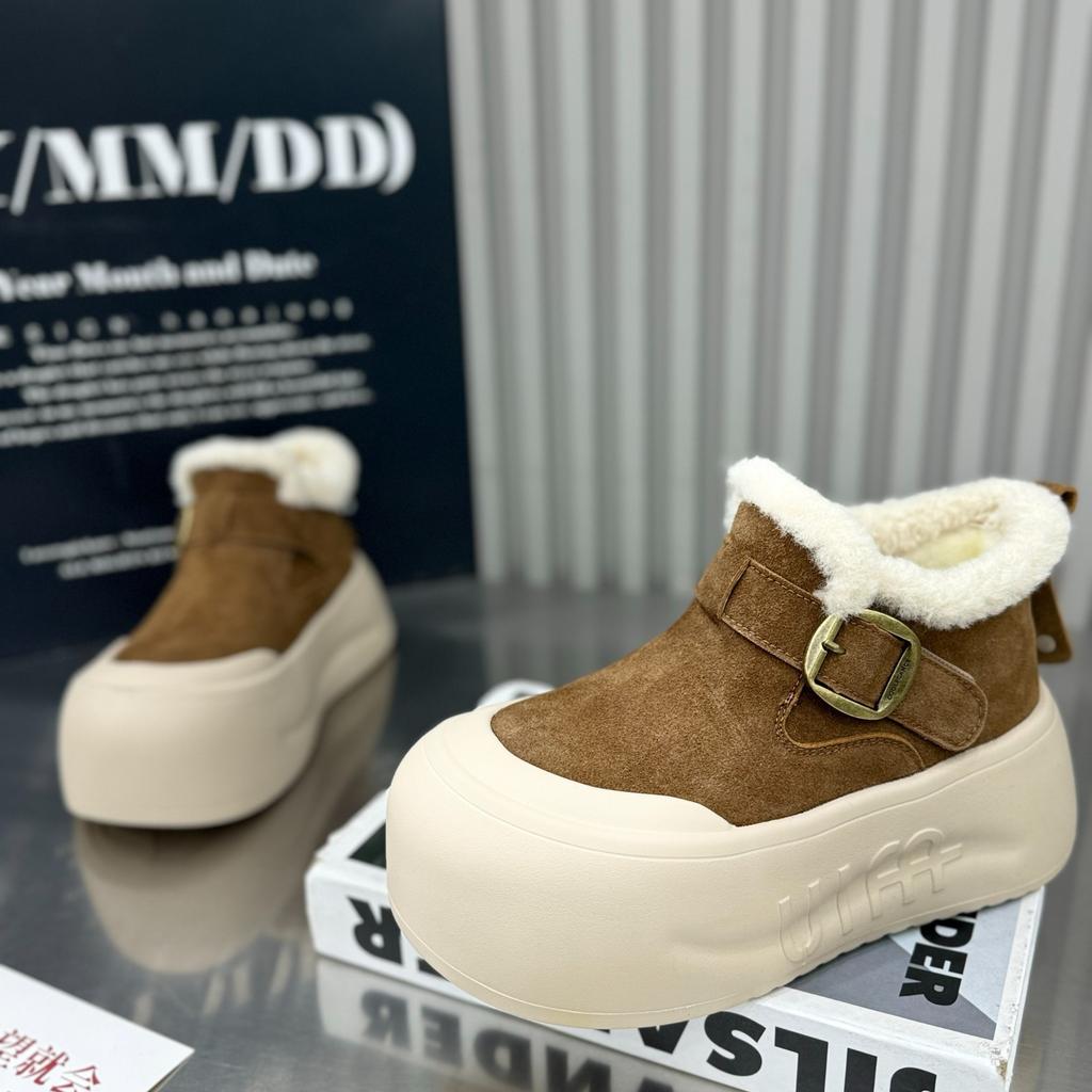 Golden Rabbit new fashion short snow boots women's velvet short boots winter non-slip one-pedal ugly warm boots