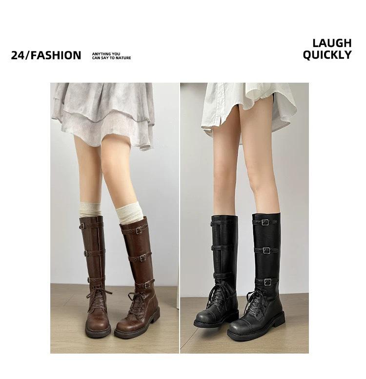 Rapid Delivery: 2025 Women's Retro Hidden Heel Western Motorcycle Boots