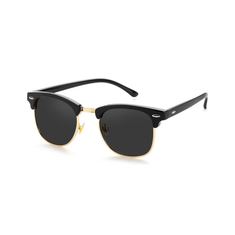 Men s sunglasses, metal sunglasses, fashionable sunscreen half-frame driving sunglasses. C1