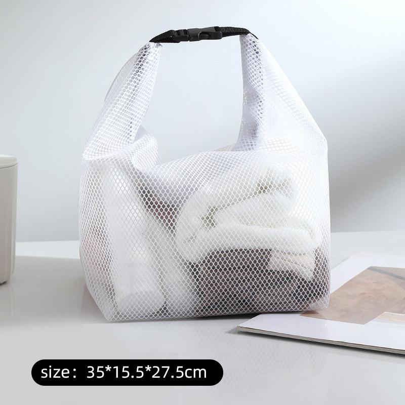 Waterproof Cosmetic Storage Bag Large Capacity Fitness Clothing Swimming Handbag Portable Shopping Travel Buckle Type Mesh Bags