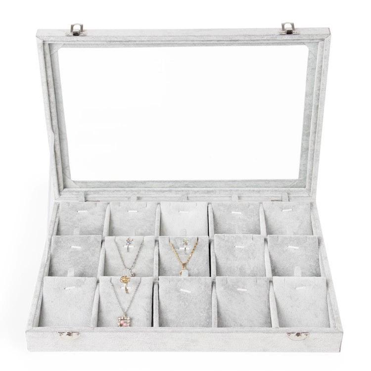 Jewelry Storage Box Earring Pendant Necklace Jewelry Display Box Dustproof Transparent Flip Lid Jewelry Box
