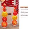 Red Xi Lantern Wedding Decoration Set with Bride Photo Props and Chandelier