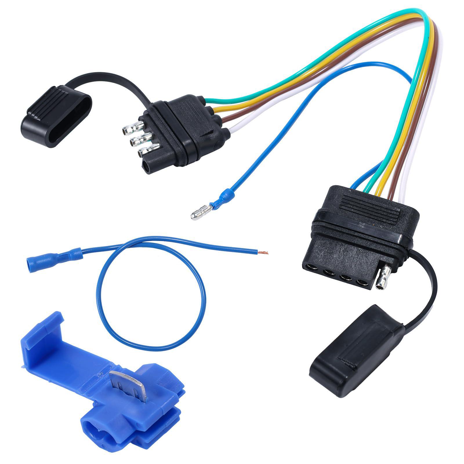 Trailer Wiring Harness 4-Pin to 5-Pin Adapter, American Standard Taillight Extension Cord