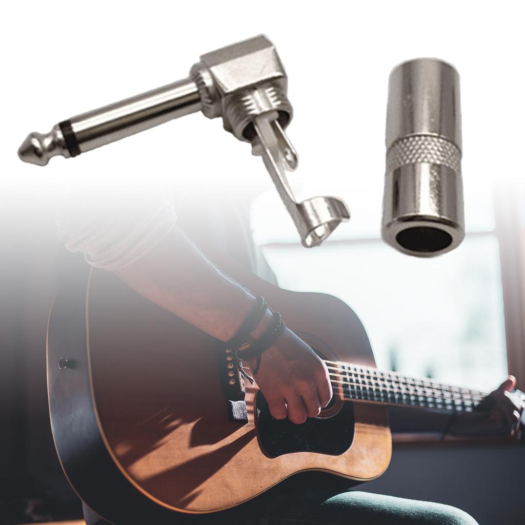 1/4" Audiostecker 6,35mm Stecker TRS Male 1/4 Zoll Stereo-Stecker Winkelstecker für Mischpult-Lautsprecherkabel Gitarrenkabel