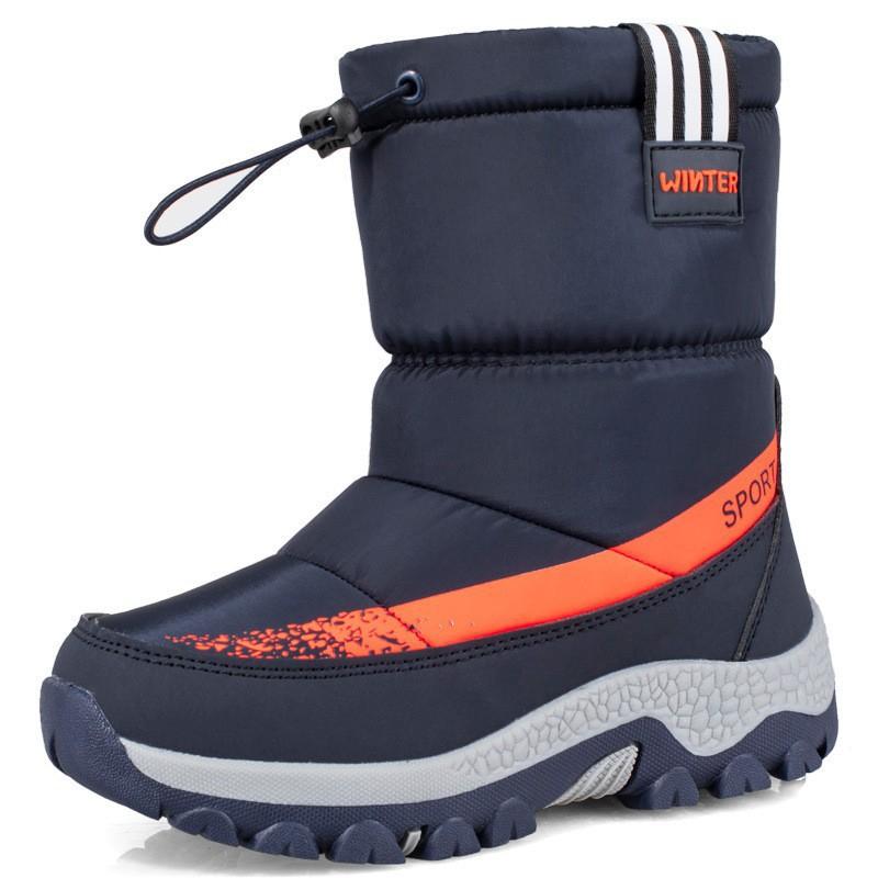 2025 Winter New Children's Mid-Tube Thickened Snow Boots Northeast Anti-Slip Warm Boy Casual Crampon Cotton Shoes Fashionable