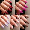 2024 Almond-Shaped Glossy Press-On Nails – Popular Solid Colors, Durable & Detachable Tips