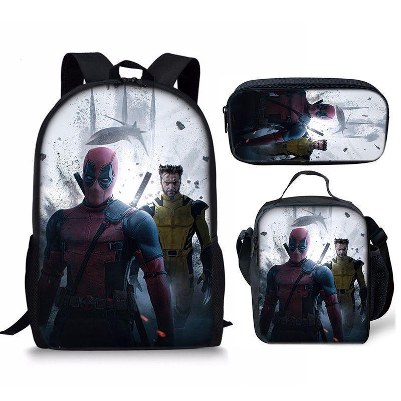 Backpack Satchel Pencil Case Three-Piece Set Student Schoolbag Cartoon Children'S Backpack