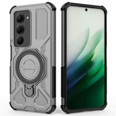 For Xiaomi Redmi 15 5G (Global) (169mm) Magnetic Case Rotating Metal Kickstand Shockproof PC + TPU Phone Back Cover